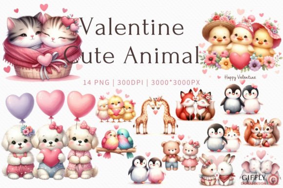 Adorable Animal Clipart for Valentine Projects