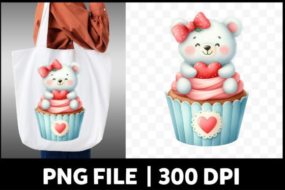 Adorable Valentine Animal Cupcake Clipart for Creative Projects