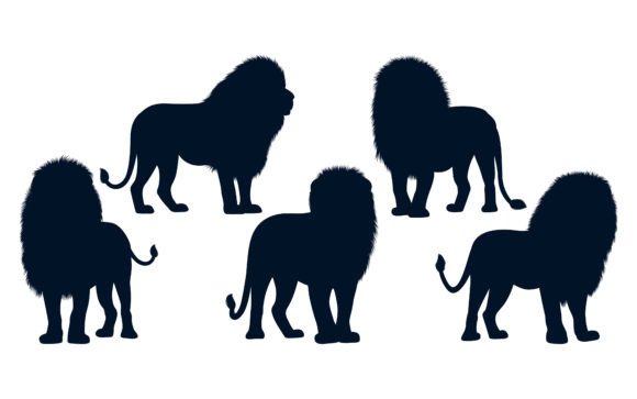 Animal Lion Silhouettes Vector Art: A Powerful Design Asset