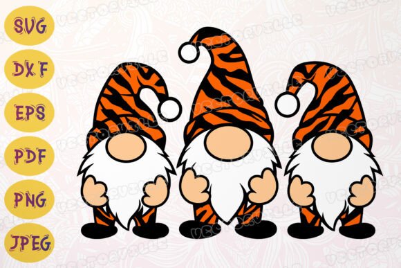 Animal Print Gnomes SVG Tiger Zebra DXF: Crafting Wild Charm