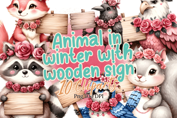 Animal Winter with Wooden Sign Clipart: A Designer's Guide