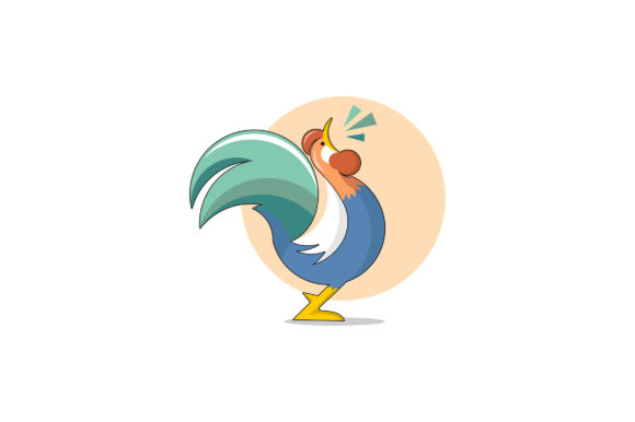 Cartoon Rooster Animal Farm Illustration: A Bold Character for Your Brand