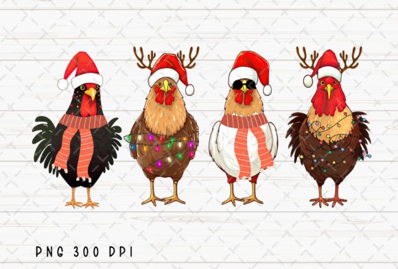 Chicken Christmas Lights Farm Animal PNG: A Festive Design Asset