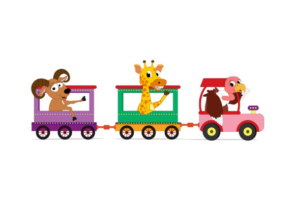 Cute Animal Cartoon with Train: A Playful Font for Whimsical Projects