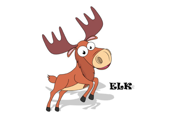Cute Elk Animal Cartoon: A Playful Asset for Modern Branding