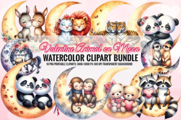 Enchanting Designs: The Valentine Animal on Moon Sublimation Bundle