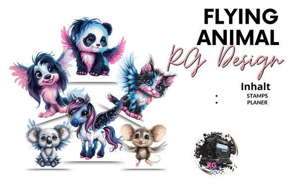Flying Animal Stamps+Planer German: Your Creative Design Toolkit