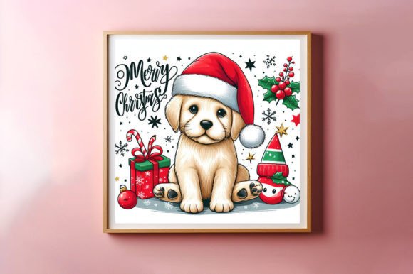 Merry Christmas Watercolor Animal Dog: A Festive Design Asset