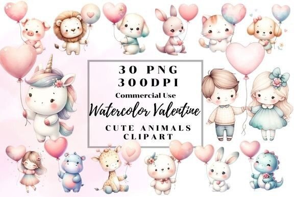 Unlocking Creativity with Watercolor Valentine Cute Animal Clipart