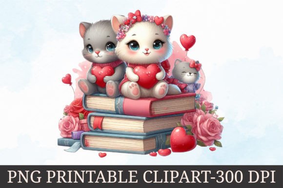 Valentine Animal on Books Clipart: A Designer's Asset Guide