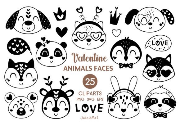 Valentines Day Animal Faces Clipart: A Designer's Guide
