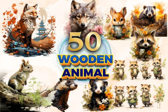 Wooden Animal Clipart & Sublimation 3: A Designer’s Versatile Toolkit